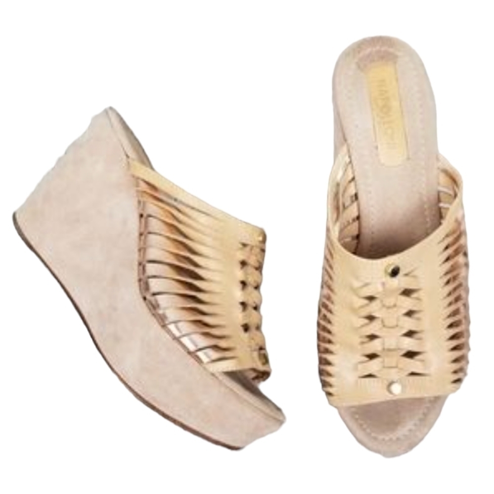 Napoleoni Leather Wedge Sandals